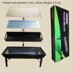 Anubhav Janni Bbq Portable Charcoal Grill BBQ Foldable Lightweight Outdoor Barbecue Strong Carbon Steel Body Easy Setup Camping Picnic Terrace Backyard Folding Cooking Tool Mesh (Pack Of 1 Pcs) - Image 6