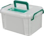 Anubhav Janni New Portable Medical Box Plastic Emergency Kit Medicine Organizer Storage Container First Aid with Locking Lid Carry Handle For Home Transparent Car Office (Pack Of 1 Pcs)