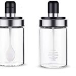 Anubhav Janni Glass Honey Jar Borosilicate For Storage Use Kitchen Food Bottle Dipper honey Dispenser Glass Bottle Dipper Stick Spoon Storage Container Jars Containers Set  (Pack Of 1 Pcs)