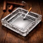 Anubhav Janni Square Ash Tray Glass Ashtray Tray Ash Trays For Smoking Home Ashtray Cigarette Stylish Stylish Crystal Cigarettes Home Office Bar Car Indoor Outdoor Use (Pack Of 1 Pcs) - Image 2