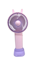 Anubhav Janni Portable Hand Fan Rabbit Design Mini Fan Powerful Personal Small Handheld Base Cute Lightweight Makeup USB Rechargeable Women Men Indoor Outdoor Home Office Travel (Pack Of 1 Pcs)