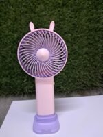 Anubhav Janni Portable Hand Fan Rabbit Design Mini Fan Powerful Personal Small Handheld Base Cute Lightweight Makeup USB Rechargeable Women Men Indoor Outdoor Home Office Travel (Pack Of 1 Pcs) - Image 2
