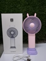 Anubhav Janni Portable Hand Fan Rabbit Design Mini Fan Powerful Personal Small Handheld Base Cute Lightweight Makeup USB Rechargeable Women Men Indoor Outdoor Home Office Travel (Pack Of 1 Pcs) - Image 3