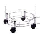 Anubhav Janni Gas Trolly Ss Stainless Steel Heavy Cylinder Trolley Wheels Stainless LPG Stand Heavy Duty Rolling Easy Movement Kitchen Lpg Strong With Trolly Lpg Sealed  By Set (Pack Of 1 Pcs) - Image 2