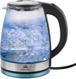 Anubhav Janni Glass Kettle Green Kivvi 1.8 L Stove kraft Crystal Electric Heat Resistant Pyrex Water Boiler For Instant Hot Water Milk Tea Coffee Stainless Steel (Pack Of 1 Pcs)