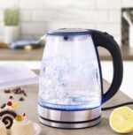 Anubhav Janni Glass Kettle Green Kivvi 1.8 L Stove kraft Crystal Electric Heat Resistant Pyrex Water Boiler For Instant Hot Water Milk Tea Coffee Stainless Steel (Pack Of 1 Pcs) - Image 4