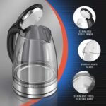 Anubhav Janni Glass Kettle Green Kivvi 1.8 L Stove kraft Crystal Electric Heat Resistant Pyrex Water Boiler For Instant Hot Water Milk Tea Coffee Stainless Steel (Pack Of 1 Pcs) - Image 6
