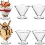 Anubhav Janni V Shape Ice Cream Bowl 250 Ml Bowl Cup Dishes Milkshake Irish Glass Serving Bowls Gift Perfect Restaurants Parties Glass Salad Dessert Ideal Home Kitchen Table (Set Of 6 Pcs)