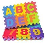 Anubhav Janni Baby Puzzle Mat (4*4) Tiles Alphabets And Numbers Square Foam Crawling For Baby Play Mat Playmat Babies Mats Floor Playing Alphabet  Interlocking Mini Kids (Pack Of 1 Pcs)