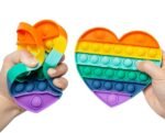 Anubhav Janni Pop It Heart Kids Pop it Fidget Toys Bubble Push Toy For Unisex Adults Stress Relief And Hand Exercise Multi Color Popping Sounds Sensory Toy Reliever POP Toys Kids (Pack Of 1 Pcs) - Image 3