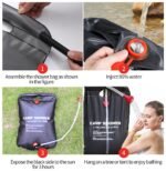 Anubhav Janni Solar Shower Bag Camping Portable With Removable Hose And On Off Switchable Head For Beach Outdoor Traveling Camping Travel Bath Bathing (Pack Of 1 Pcs) - Image 5