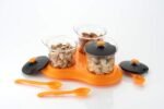 Anubhav Janni Dining Set Multipurpose Pickle Plastic Storage Jar Dry Fruit Sauce Serving Dinner Mukhwas With Lid Spoon Tray Holde Holder Pickle Container Masala Lids Table Kitchen (Set Of 3 Pcs) - Image 2