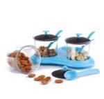 Anubhav Janni Dining Set Multipurpose Pickle Plastic Storage Jar Dry Fruit Sauce Serving Dinner Mukhwas With Lid Spoon Tray Holde Holder Pickle Container Masala Lids Table Kitchen (Set Of 3 Pcs) - Image 4