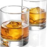 Anubhav Janni Round Whisky Glass 280ml Shape Weighted Bottom Old Fashioned Whiskey Glasses Wine Scotch Cocktails Juice Water Perfect Whisky Bourbon Liquor (Set Of 6 Pcs)
