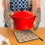 Anubhav Janni China Oven Gloves With Pad Kitchen Bakery Heat Resistance Microwave Baking Mitt Resistant Hand Glove A Pot Holder Thermal Safety Utility Women Cooking (Pack Of 1 Pcs) - Image 4