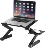Anubhav Janni T8 Laptop Table Stand Adjustable For Bed Portable Lap Desk Fordable Workstation Notebook Riser with Mouse Pad Side Ergonomic Computer Tray Reading Holder TV Sofa (Pack Of 1 Pcs) - Image 2