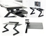 Anubhav Janni T8 Laptop Table Stand Adjustable For Bed Portable Lap Desk Fordable Workstation Notebook Riser with Mouse Pad Side Ergonomic Computer Tray Reading Holder TV Sofa (Pack Of 1 Pcs) - Image 4
