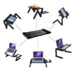 Anubhav Janni T8 Laptop Table Stand Adjustable For Bed Portable Lap Desk Fordable Workstation Notebook Riser with Mouse Pad Side Ergonomic Computer Tray Reading Holder TV Sofa (Pack Of 1 Pcs) - Image 6