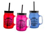 Anubhav Janni Masson Jar Appreciation Tumbler Mugs With Handles Lids And Straws Gift Glasses Bottle Set For Worker Teachers Team Member Employee Glass Color Mason Sipper Lid Straw (Set Of 3 Pcs)