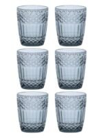 Anubhav Janni Embross Design Tumbler Glass Whiskey Glasses Old Fashioned Glasses Rum Bar For Scotch Decorated With Embossed Finishes Dishwasher Safe Transparent (Set Of 6 Pcs)