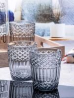 Anubhav Janni Embross Design Tumbler Glass Whiskey Glasses Old Fashioned Glasses Rum Bar For Scotch Decorated With Embossed Finishes Dishwasher Safe Transparent (Set Of 6 Pcs) - Image 3