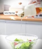 Anubhav Janni Auto Flip Glass Oil Bottles Dispenser Bottle Automatic Smart Lid Leakproof Vinegar Pourer One Handed Easy Pouring Kitchen Container Cooking Dispenser Bottle For Oil (Pack Of 1 Pcs) - Image 5