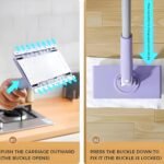 Anubhav Janni Square Mop Towel MOP With Reusable Cleaning Cloth Mini Hands Free Mop Floor Flat Mops Home Cleaner Household Mops Bathroom Floor Kitchen Tables Rotation (Pack Of 1 Pcs) - Image 6