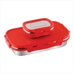 Anubhav Janni Jumbo Stainless Steel Lunch Box Set With Plastic Lid Containers Food Time Box Airtight Leak Proof Office Use School Picnic Tiffin School Kids (Pack Of 1 Pcs)