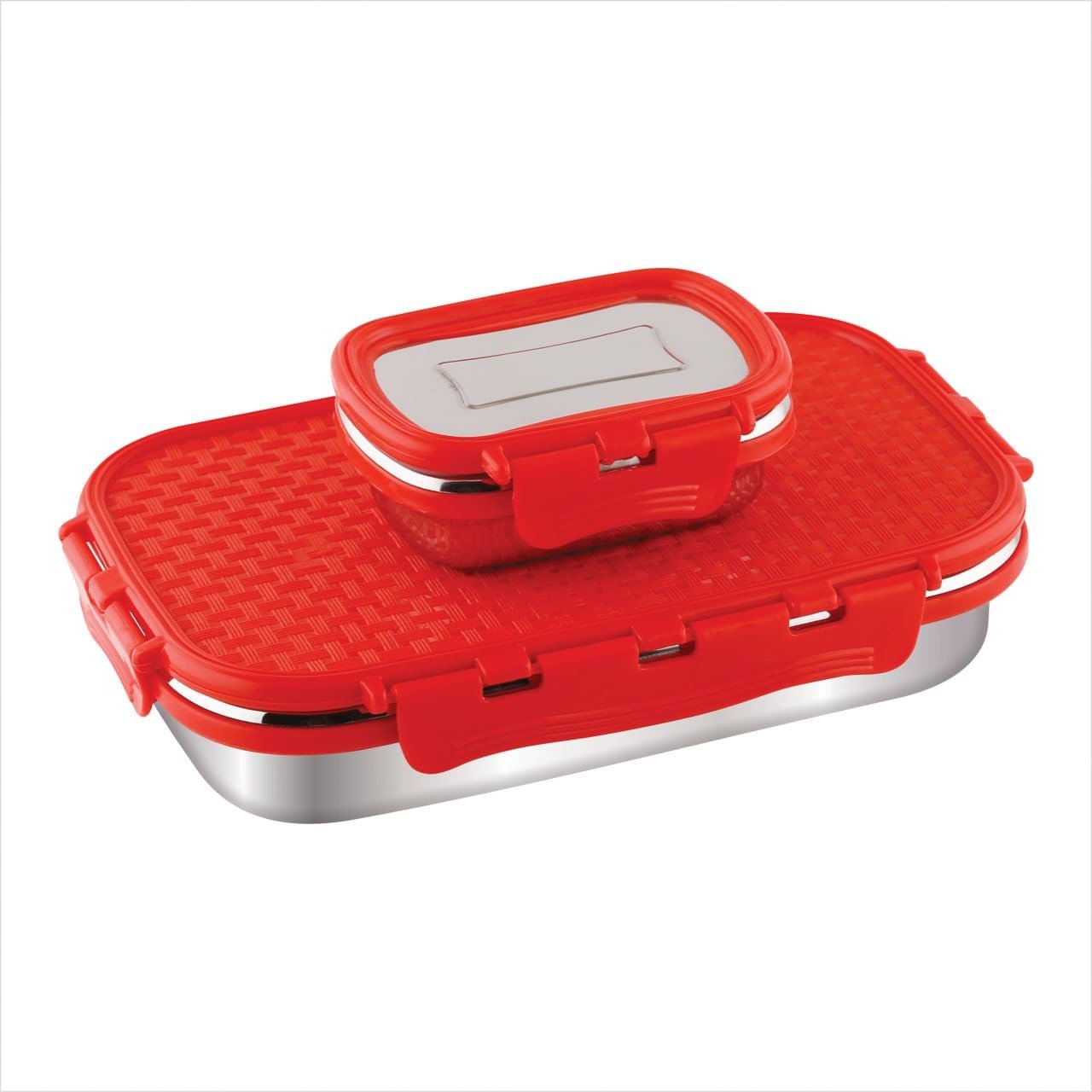 Anubhav Janni Jumbo Stainless Steel Lunch Box Set With Plastic Lid Containers Food Time Box Airtight Leak Proof Office Use School Picnic Tiffin School Kids (Pack Of 1 Pcs) Anubhav Janni Jumbo Stainless Steel Lunch Box Set With Plastic Lid Containers Food Time Box Airtight Leak Proof Office Use School Picnic Tiffin School Kids (Pack Of 1 Pcs) - Image 1