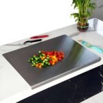 Anubhav Janni Stainless Steel Cutting Board Large Heavy Stainless Steel Cutting Chopping Worktop Metal Board Lip Home Garden Kitchen Fruit Meat Vegetable Board Rustproof Reusable (Pack Of 1 Pcs) - Image 2