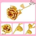 Anubhav Janni Golden Rose Decorative Gold Plated Artificial Flower Box Valentine Birthday Anniversary Wedding Gift Girls Boys Husband Wife Girlfriend Boyfriend GF BF Love Couple (Pack Of 1 Pcs) - Image 6