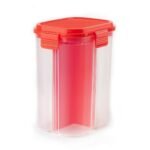 Anubhav Janni 4 Section Squre Food Contanier Air Tight Storage Container Kitchen container Jar Sections Cereals Snacks Pulses Square Shape Container Food Cereal Dispenser Jar (Pack Of 1 Pcs)