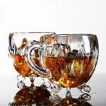 Anubhav Janni Leg Tea Cup Designer Crystal Clear  Coffee Cups Glass For Tea Coffee Milk Juice Cappuccino Espresso Hot Cold Drinks Ideal Home Office Kitchen Cafe Restaurant Hotel (Set Of 6 Pcs) - Image 2
