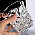 Anubhav Janni New Diamond Glass Round Square Whiskey Shape And Wine Scotch Water Juice New Heavy Base Brandy Drinking Bourbon Cocktails Tumbler Glasses Glass Cups Water Juice Beer (Set Of 2 Pcs) - Image 2