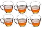 Anubhav Janni Squre Tea Cup 205 Ml Designer Crystal Clear Coffee Cups Glass Tea Coffee Milk Juice Cappuccino Espresso Hot Cold Drinks Ideal Home Office Kitchen Cafe Hotel (Set Of 6 Pcs)