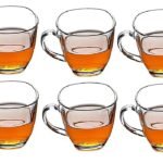 Anubhav Janni Squre Tea Cup 205 Ml Designer Crystal Clear Coffee Cups Glass Tea Coffee Milk Juice Cappuccino Espresso Hot Cold Drinks Ideal Home Office Kitchen Cafe Hotel (Set Of 6 Pcs)