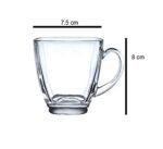 Anubhav Janni Squre Tea Cup 205 Ml Designer Crystal Clear Coffee Cups Glass Tea Coffee Milk Juice Cappuccino Espresso Hot Cold Drinks Ideal Home Office Kitchen Cafe Hotel (Set Of 6 Pcs) - Image 4