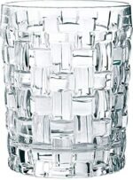Anubhav Janni Checks Round Glass Whisky 300 Ml  Round Square Whiskey Shape Wine Scotch Water Juice  Drinking Bourbon Whisky Cocktails Tumbler Glasses Cups Water Juice Beer (Set Of 6 Pcs) - Image 3