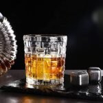 Anubhav Janni Checks Round Glass Whisky 300 Ml  Round Square Whiskey Shape Wine Scotch Water Juice  Drinking Bourbon Whisky Cocktails Tumbler Glasses Cups Water Juice Beer (Set Of 6 Pcs) - Image 5