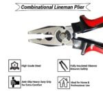 Anubhav Janni Piller Pakad (8 Inch) Sturdy Steel Combination Plier For Home Professional Use And Electrical Work Fully Insulated Heavy Duty Grip Multipurpose Hand Tool Lineman (Pack Of 1 Pcs) - Image 6