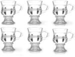 Anubhav Janni Royal Mug 150 Ml Designer Crystal Clear Coffee Cups Glass Tea Coffee Milk Juice Cappuccino Espresso Hot Cold Drinks Ideal Home Office Kitchen Cafe Hotel (Set Of 6 Pcs)
