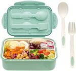Anubhav Janni 3 Section Lunch Box Leak Proof Compartment Reusable Freezer Safe Food Containers Spoon For Adults And Kids Leak Proof Break Resistant Ideal College Office Outdoor (Pack Of 1 Pcs)