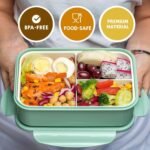 Anubhav Janni 3 Section Lunch Box Leak Proof Compartment Reusable Freezer Safe Food Containers Spoon For Adults And Kids Leak Proof Break Resistant Ideal College Office Outdoor (Pack Of 1 Pcs) - Image 2