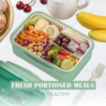 Anubhav Janni 3 Section Lunch Box Leak Proof Compartment Reusable Freezer Safe Food Containers Spoon For Adults And Kids Leak Proof Break Resistant Ideal College Office Outdoor (Pack Of 1 Pcs) - Image 4