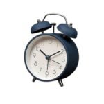 Anubhav Janni Twin Bell Matt Blue Clock Small Digital Alarm For Heavy Sleepers ED Table Study Table Students Office Bedroom Home Display Snooze Function Students Decor Desktop (Pack Of 1 Pcs)