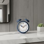 Anubhav Janni Twin Bell Matt Blue Clock Small Digital Alarm For Heavy Sleepers ED Table Study Table Students Office Bedroom Home Display Snooze Function Students Decor Desktop (Pack Of 1 Pcs) - Image 5