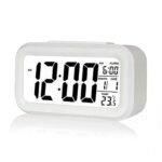 Anubhav Janni Small White Digital Clock Digital Alarm For Heavy Sleepers ED Table Study Table Students Office Bedroom Home Display Snooze Function Students Decor Desktop (Pack Of 1 Pcs)