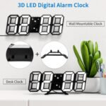Anubhav Janni 3D Led Clock (Black) Digital Alarm For Heavy Sleepers ED Table Study Table Students Office Bedroom Home Display Snooze Function Students Decor Desktop (Pack Of 1 Pcs) - Image 6