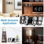 Anubhav Janni 3D Led Clock (Black) Digital Alarm For Heavy Sleepers ED Table Study Table Students Office Bedroom Home Display Snooze Function Students Decor Desktop (Pack Of 1 Pcs) - Image 7