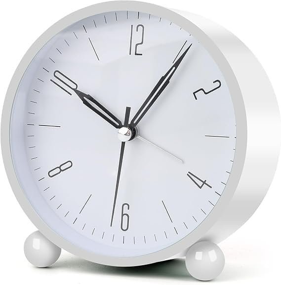 Anubhav Janni Round Silent Analog Desk Clock White Digital Alarm Heavy Sleepers ED Table Study Table Students Office Bedroom Home Display Snooze Function Students Decor Desktop (Pack Of 1 Pcs) Anubhav Janni Round Silent Analog Desk Clock White Digital Alarm Heavy Sleepers ED Table Study Table Students Office Bedroom Home Display Snooze Function Students Decor Desktop (Pack Of 1 Pcs) - Image 1